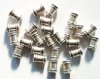 25 8mm Antique Silver Ringed Metal Tube Beads